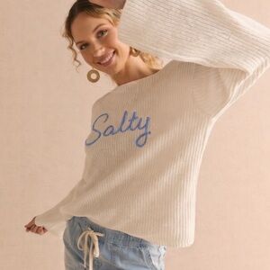 Moon & Madison SALTY Rib Knit Beach Bum Sweater Small